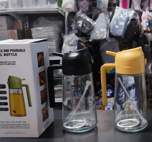470ml Kitchen Glass Oil Sprayer Bottle | 2‑in‑1 Oil Dispenser
