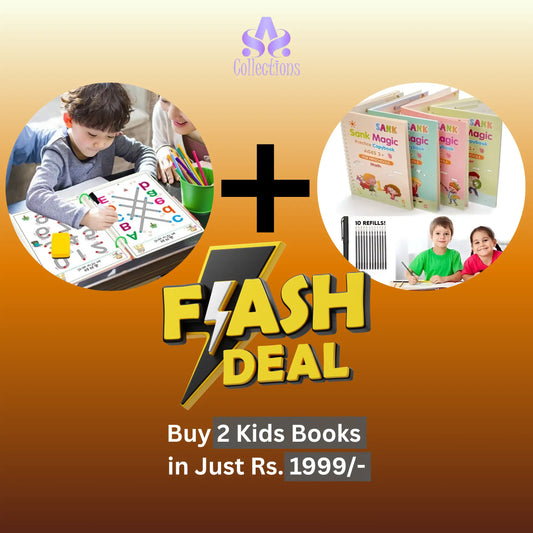 64 Pages Tracing Book + 4 Snack Magic Books Set