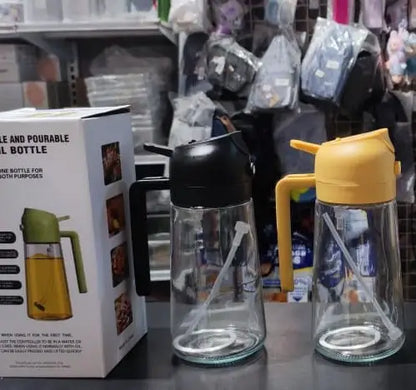 470ml Kitchen Glass Oil Sprayer Bottle | 2‑in‑1 Oil Dispenser