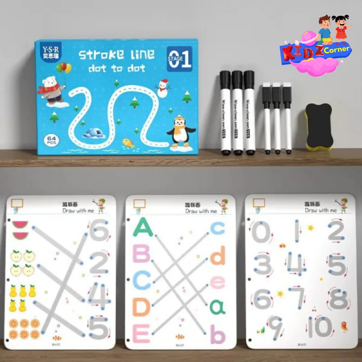 A4 Kids Tracing | Dot-to-Dot Workbook | 64 Pages