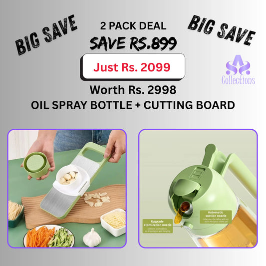 Oil Spray Bottle + Cutting Board