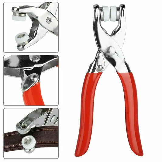 Hand Press Grommet Eyelet Plier Set | Hole Punch Kit with 50 Metal Eyelets