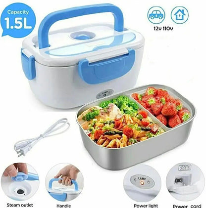 Multi-Functional Stainless Steel Electric Lunch Box – Portable Food Heater with Removable Container (Random Color)