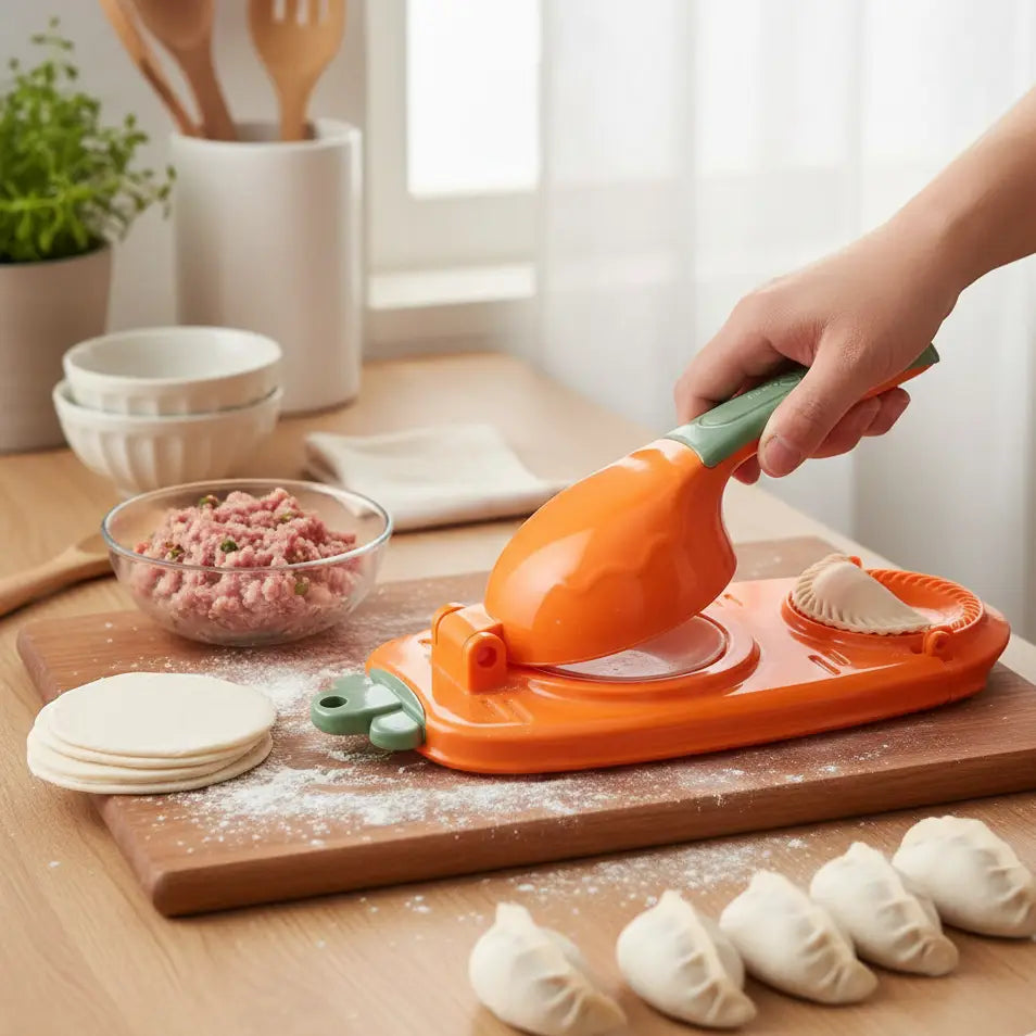 New Design 2-in-1 Dumpling Maker | Easy Dumpling Press & Wrapper Cutter