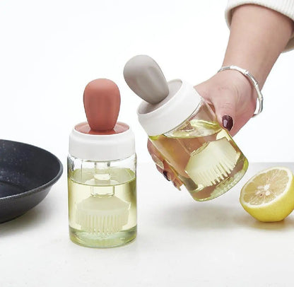 Oil Dispenser Bottle With Silicone Brush 2 In 1 Cooking Oil Tank And Basting Brush Heat