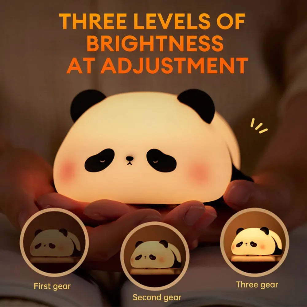 Rechargeable Panda Night Lamp – Cute Soft Silicone Panda Light for Kids Bedroom