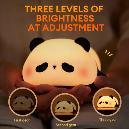 Rechargeable Panda Night Lamp – Cute Soft Silicone Panda Light for Kids Bedroom