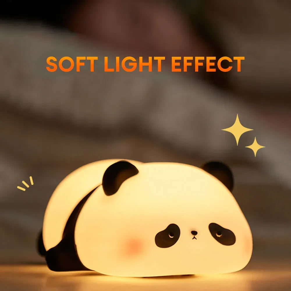 Rechargeable Panda Night Lamp – Cute Soft Silicone Panda Light for Kids Bedroom