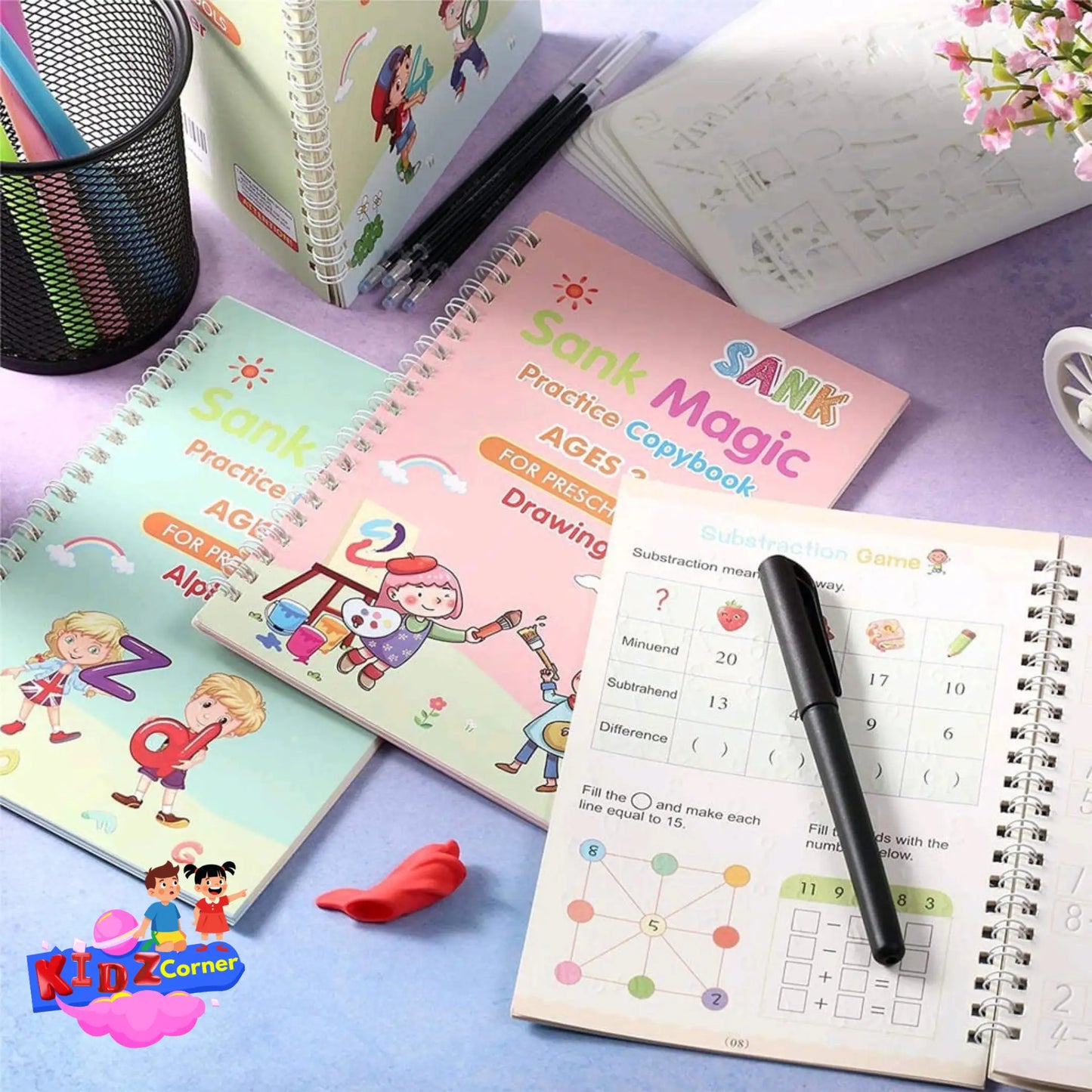 Magic Practice Copybook | Reusable Writing | 4 Books Set