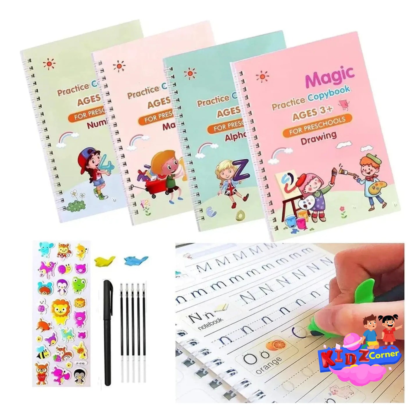 Magic Practice Copybook | Reusable Writing | 4 Books Set