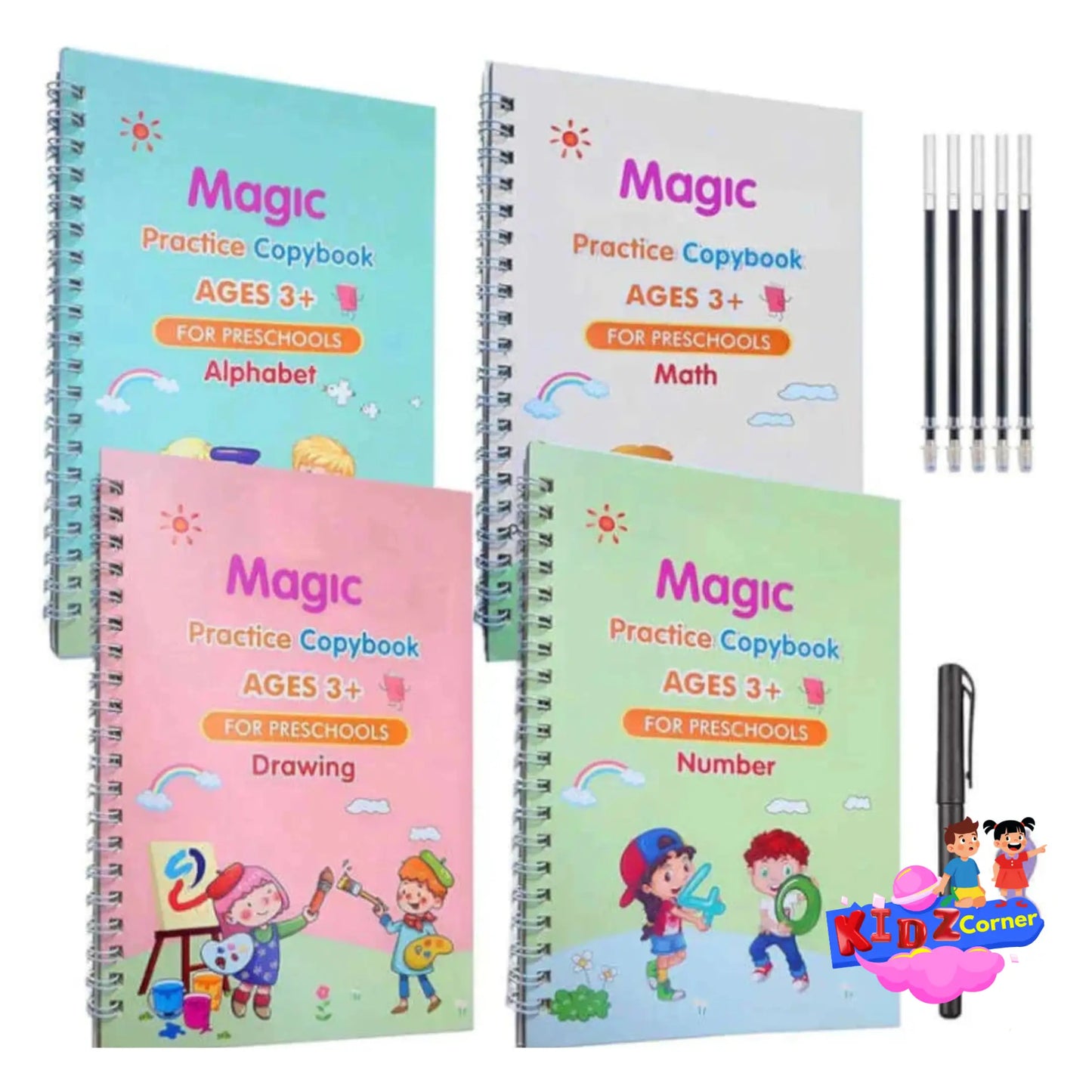 Magic Practice Copybook | Reusable Writing | 4 Books Set