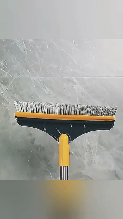 Broom Wiper 2 In 1 Dual Purpose Cleaning Tool With Strong Bristles And Built In Wiper Blade