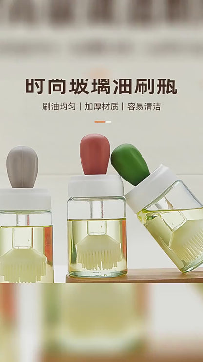 Oil Dispenser Bottle With Silicone Brush 2 In 1 Cooking Oil Tank And Basting Brush Heat